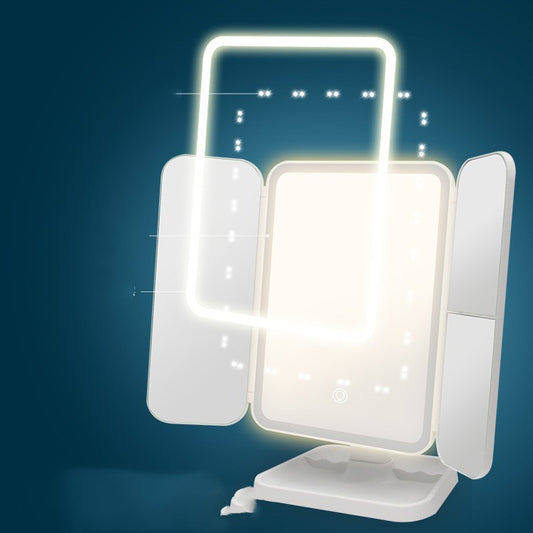 Rechargeable Rotating Portable Mirror Led Beauty Mirror Tri-color Light