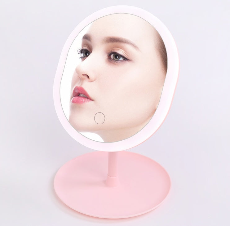 Rechargeable LED Lighting Mirror Desktop Beauty