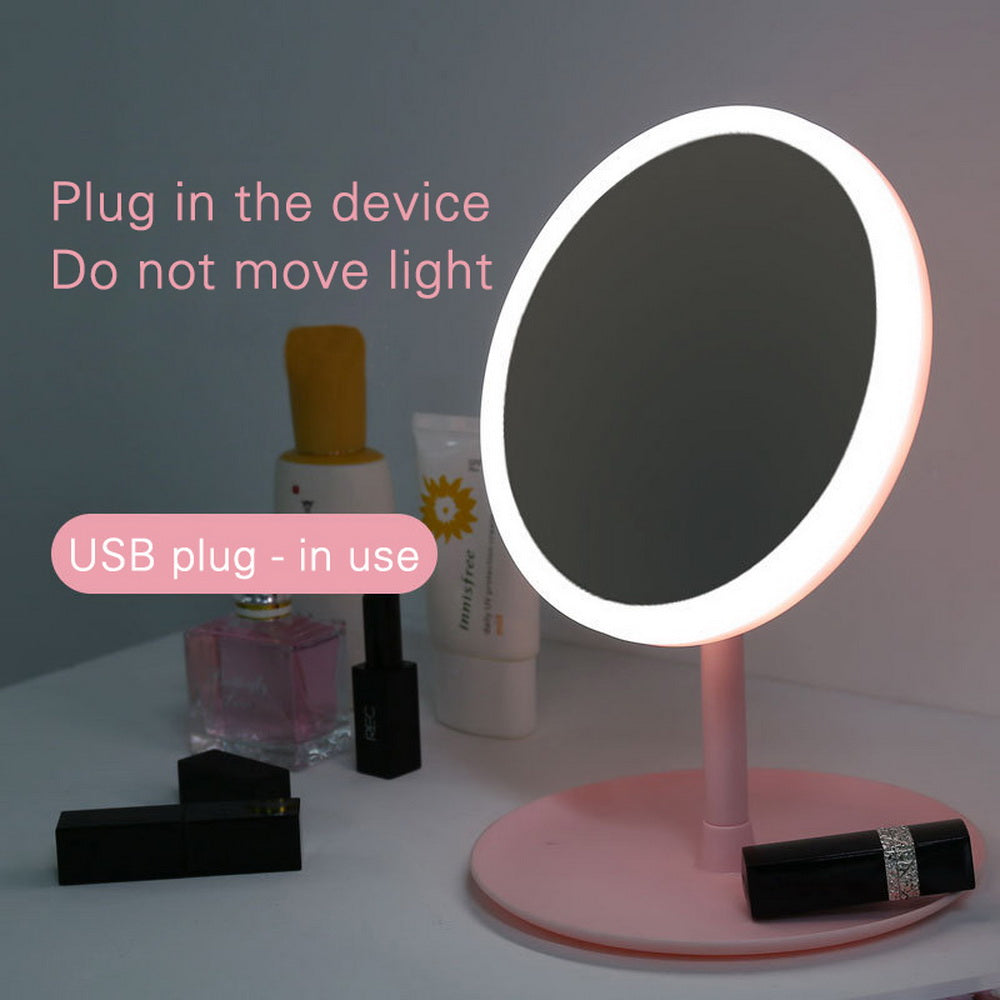 Rechargeable LED Lighting Mirror Desktop Beauty