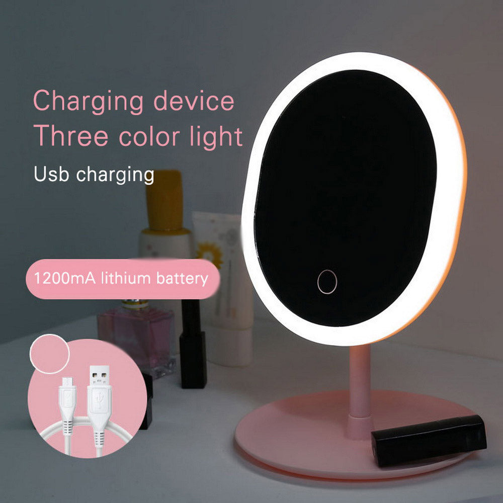 Rechargeable LED Lighting Mirror Desktop Beauty