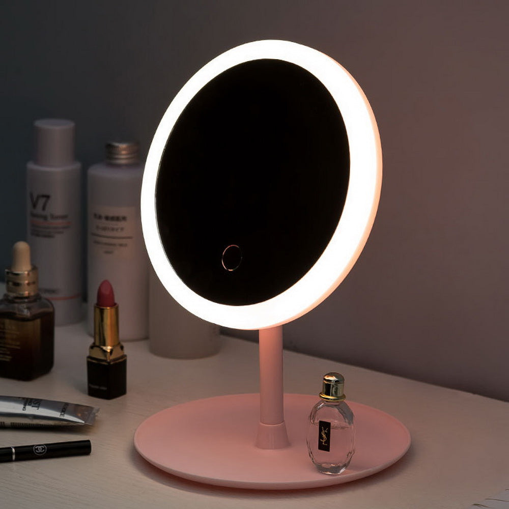 Rechargeable LED Lighting Mirror Desktop Beauty
