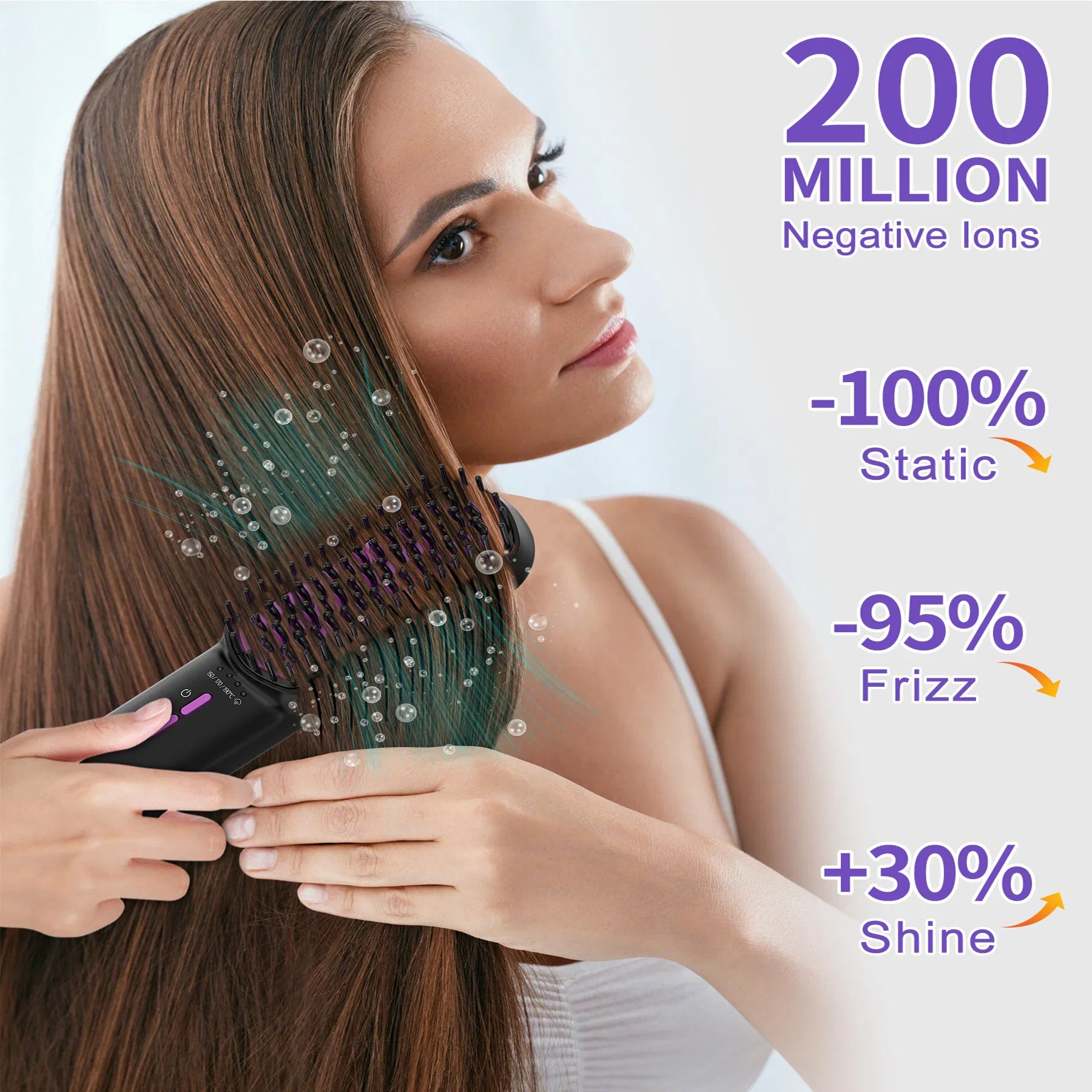 Hair Straightener Brush | Smooth Anti-Frizz Steam Styling