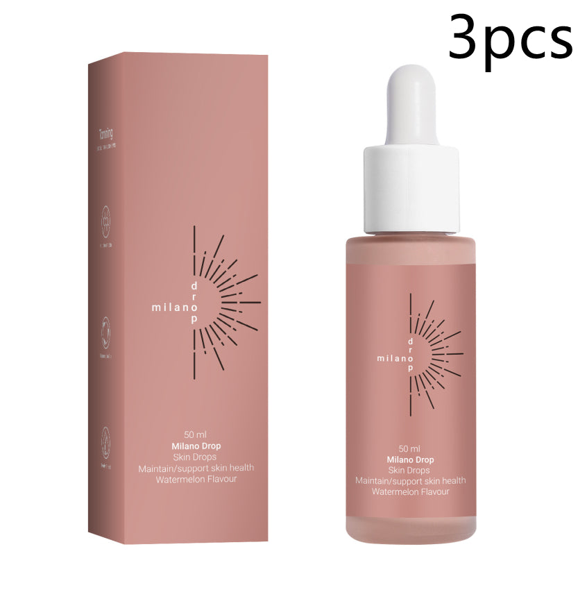 Bräunungsserum für Gesicht und Körper, Sonnenbank-Serum für den Außenbereich, Serum zur Reparatur von Fältchen, Hautserum mit dunkler Bronzer-Wirkung, Selbstbräunungsserum-Tropfen.