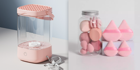 Electric Cosmetic Brush Cleaner Cleaning Storage Scourer