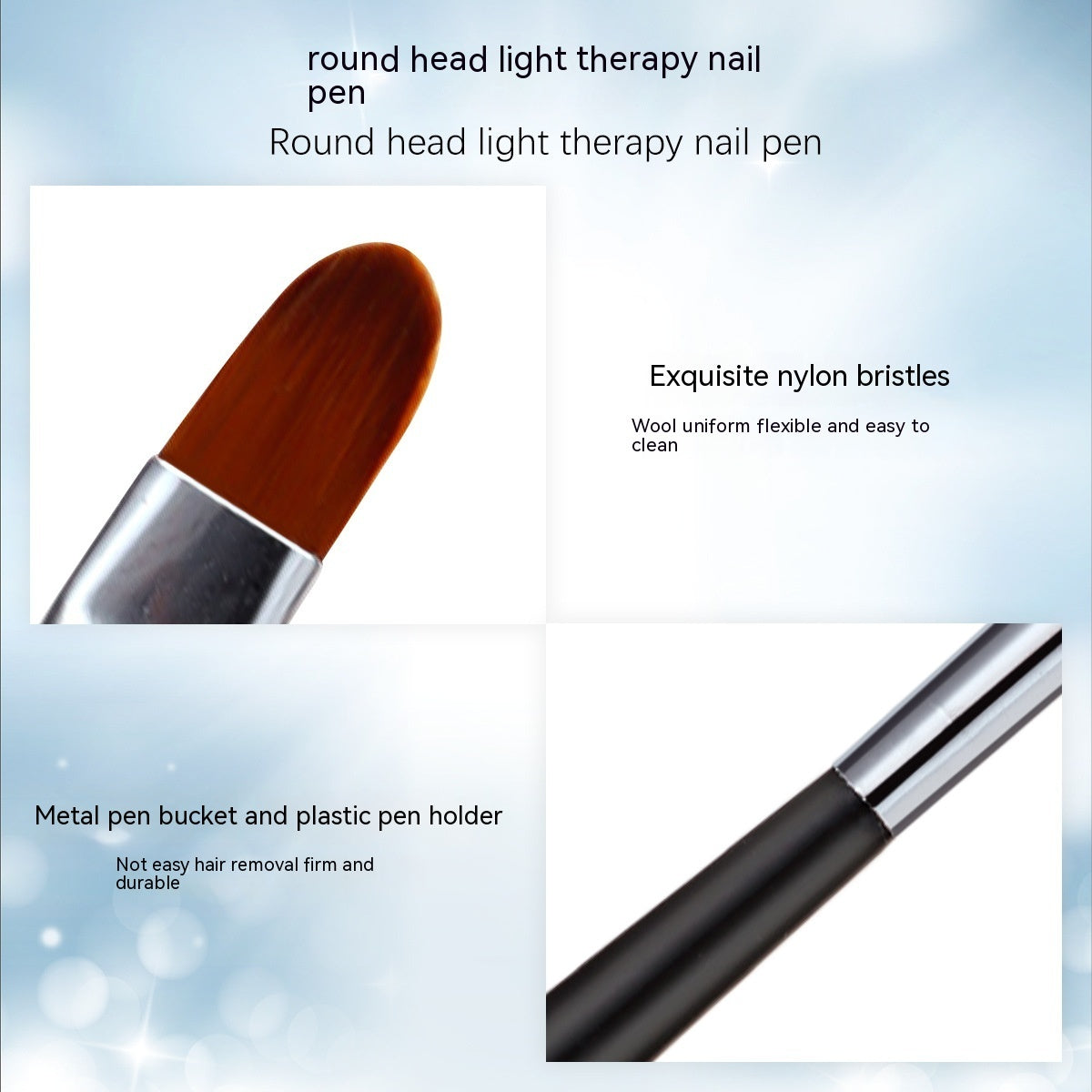 Factory Direct Sales Nylon Hair Round Head Single Nail Beauty Paint Pen Nail Beauty Flat Head UV Pen Nail Brush Tools