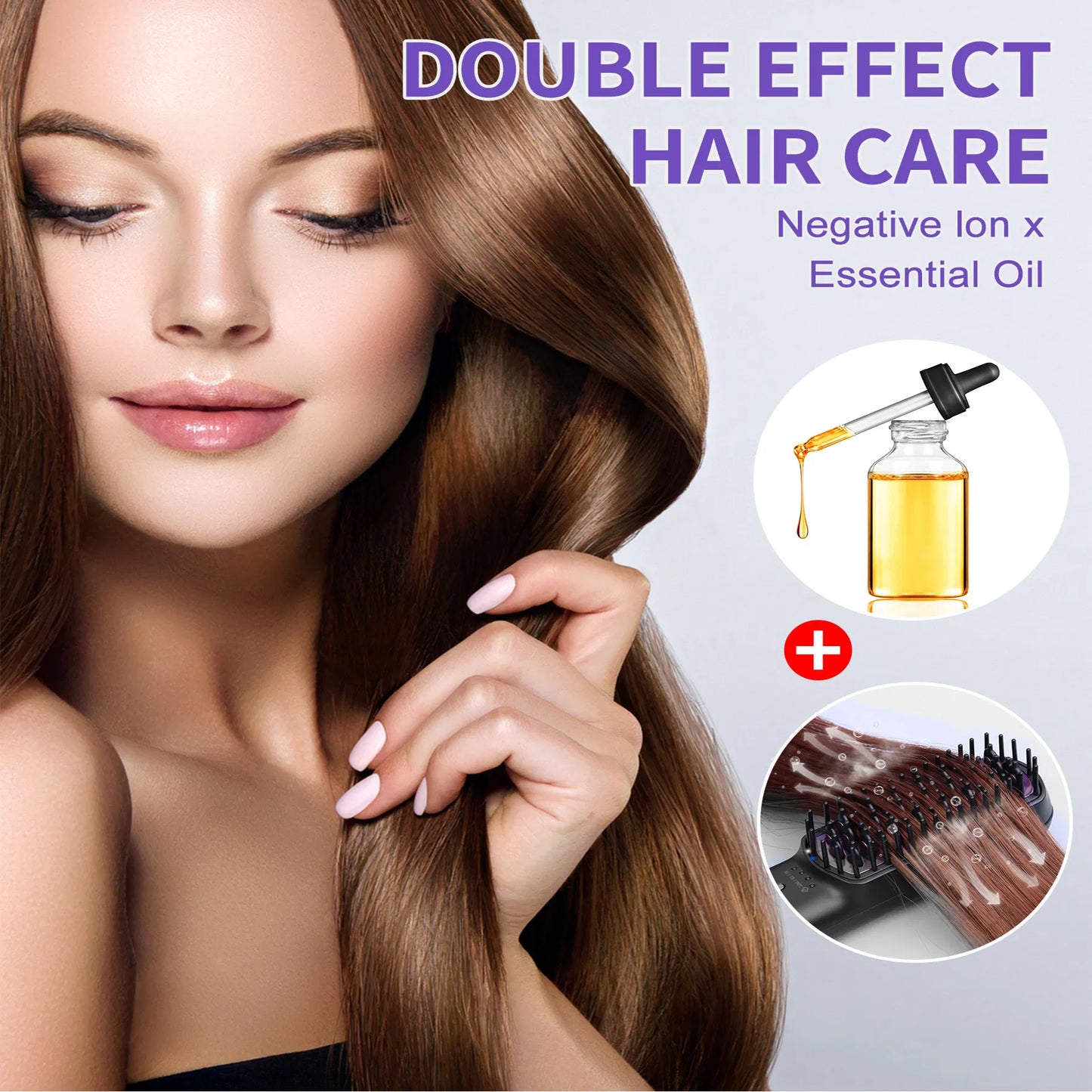 Hair Straightener Brush | Smooth Anti-Frizz Steam Styling