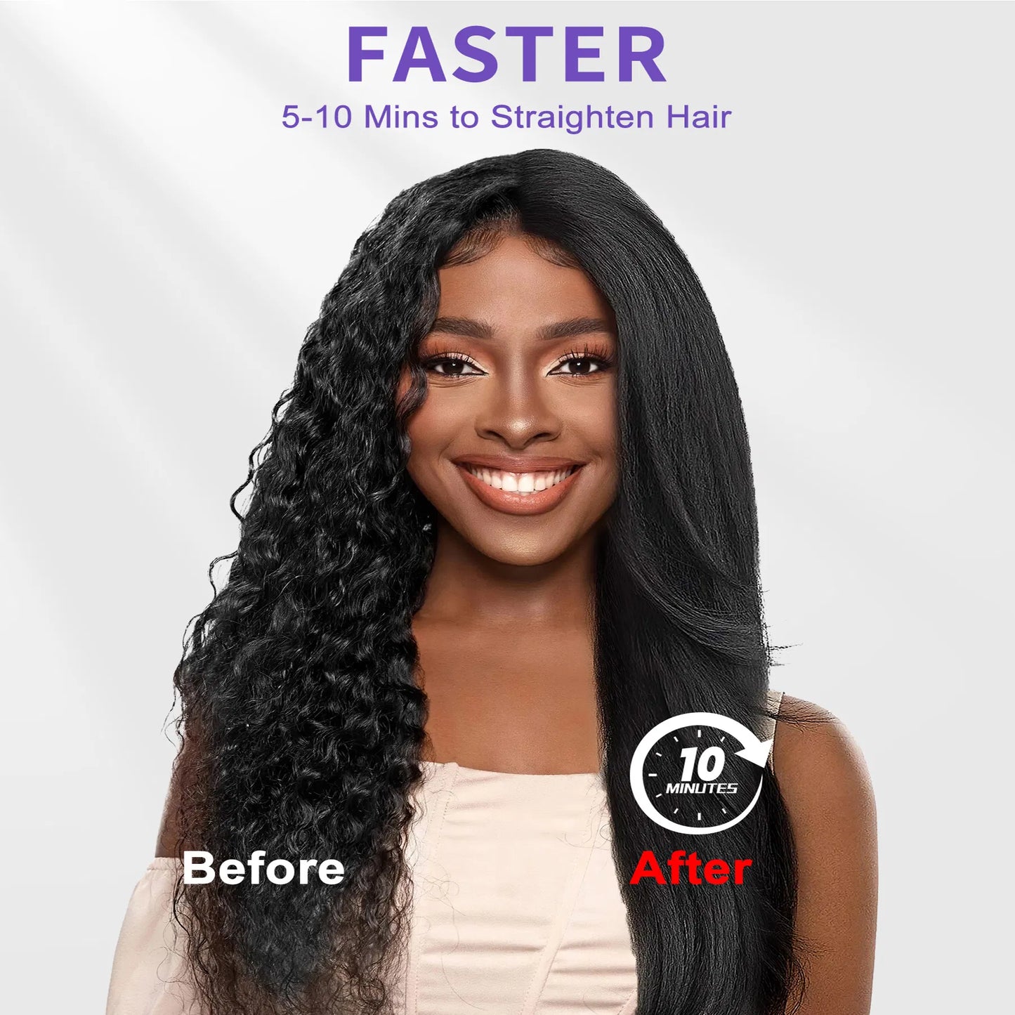 Hair Straightener Brush | Smooth Anti-Frizz Steam Styling