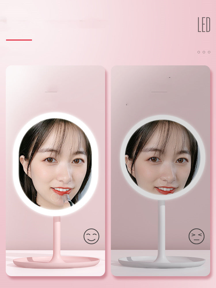 Led Makeup Mirror With Lamp Desktop Net Red Beauty Mirror